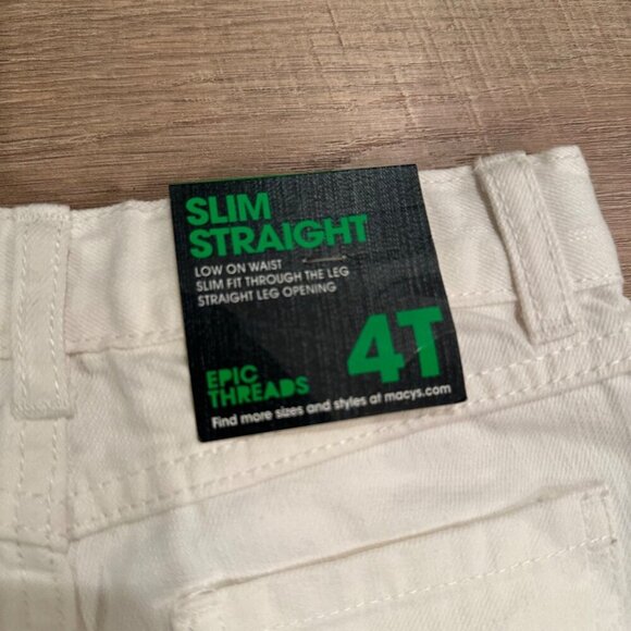 EPIC THREADS GIRLS DENIM WHITE JEANS SLIM STRAIGHT  4T NWT - Picture 7 of 7